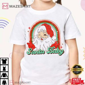 Christmas Santa Baby Groovy Cute Vintage T Shirt 1