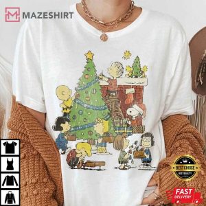 Christmas Tree Snoopy Dog Xmas Gift Vintage T Shirt 2