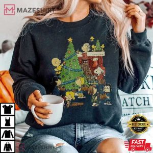Christmas Tree Snoopy Dog Xmas Gift Vintage T Shirt 3