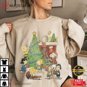 Christmas Tree Snoopy Dog Xmas Gift Vintage T Shirt 4