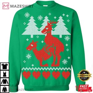 Christmas Humping Reindeer Xmas Funny T Shirt 1