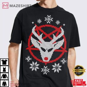 Christmas Satan Reindeer Xmas Funny T Shirt 3