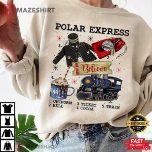 The Polar Express Believe Christmas Train T Shirt 4