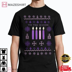 Advent Catholic Christmas Holiday Tis The Season T Shirt 2