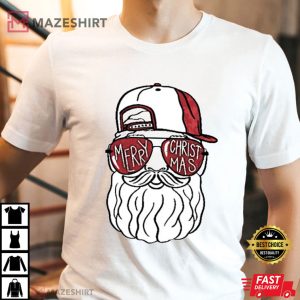 Cool Santa Dad Christmas Gifts Merry Christmas Glasses T Shirt 1