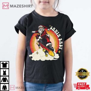 Santa Baby Skateboard Christmas Holiday Season T Shirt 4