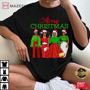 Christmas Black Women African American T Shirt 2