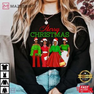 Christmas Black Women African American T Shirt 3