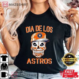 Dia De Los Houston Astros Skull MLB Baseball T Shirt 3