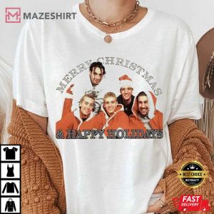 Vintage NSync Merry Christmas Happy Holidays Boy Band T Shir 3