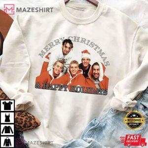 Vintage NSync Merry Christmas Happy Holidays Boy Band T Shir