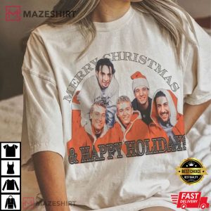Vintage NSync Merry Christmas Happy Holidays Boy Band T Shirt 1