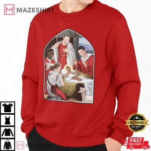 Arsenal Nativity Christmas Jesus and Saka Gunners T Shirt 2