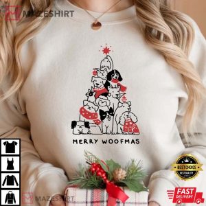 Merry Woofmas Christmas Dog Vintage T Shirt 1