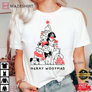 Merry Woofmas Christmas Dog Vintage T Shirt 2