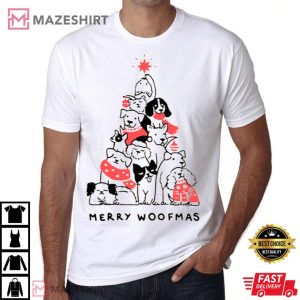 Merry Woofmas Christmas Dog Vintage T Shirt 3