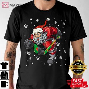 Santa Claus Christmas Ice Hockey Funny T Shirt 2