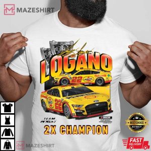 Joey Logano Team Penske Two Time NASCAR Cup T Shirt 2