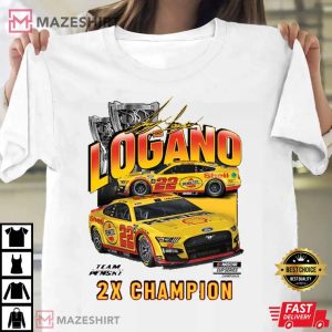 Joey Logano Team Penske Two Time NASCAR Cup T Shirt 4