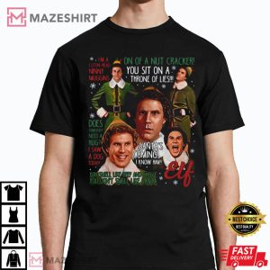 Elf Quotes Buddy Hobbs Vintage Christmas T Shirt 2