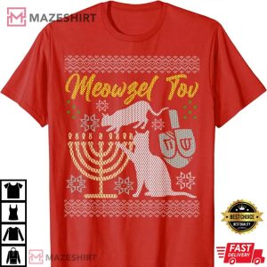 Meowzel Tov Ugly Hanukkah T Shirt 4