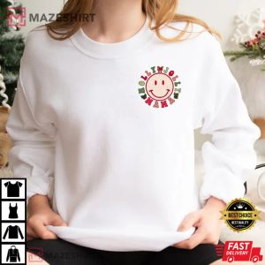 Holly Jolly Mama Christmas Xmas Holiday Retro T Shirt 2