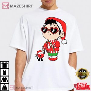 Bad Bunny Christmas Xmas Santa Claus T Shirt 1