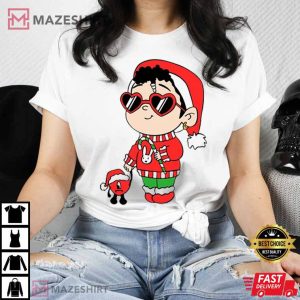 Bad Bunny Christmas Xmas Santa Claus T Shirt 3