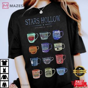 Mugs Of Stars Hollow Annual Events Gilmore Girls T Shirt 1