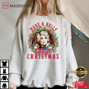 Have A Holly Dolly Christmas Funny Vintage T Shirt 1