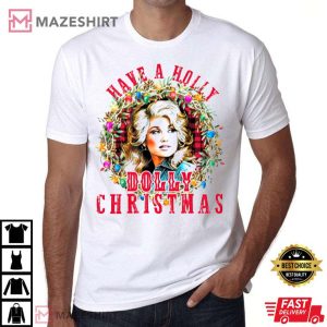 Have A Holly Dolly Christmas Funny Vintage T Shirt 4