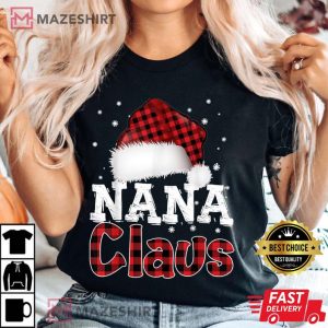Funny Santa Hat Christmas Costume Family Matching Nana Claus T Shirt 2