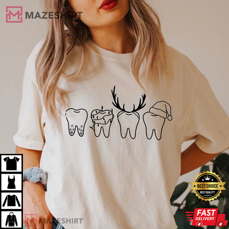 Comfort Colors® Dental Dentist Teeth Christmas T-Shirt Comfort Colors® Dental Dentist Teeth Christmas T-Shirt