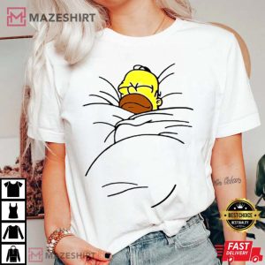 Homer Simpson Sleeping Lazy The Simpson Funny T Shirt 1