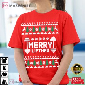 Merry Liftmas Weightlifting Christmas Unisex T Shirt 2