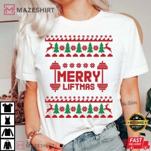 Merry Liftmas Weightlifting Christmas Unisex T Shirt 3