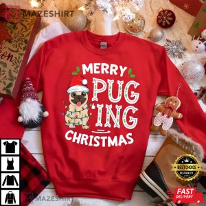 Merry Pug Christmas Funny Dog Pug Lovers T Shirt 1
