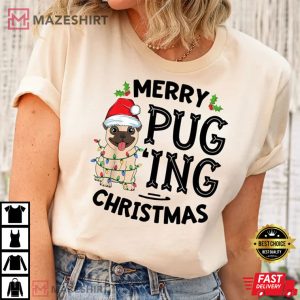 Merry Pug Christmas Funny Dog Pug Lovers T Shirt 2