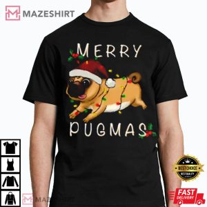 Merry Pugmas Christmas Animal Lover Cute T Shirt 2