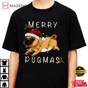 Merry Pugmas Christmas Animal Lover Cute T Shirt 3
