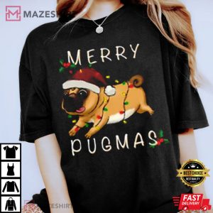 Merry Pugmas Christmas Animal Lover Cute T Shirt 4