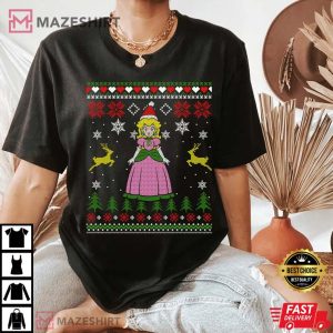 Nintendo Super Mario Princess Peach Christmas T Shirt 1