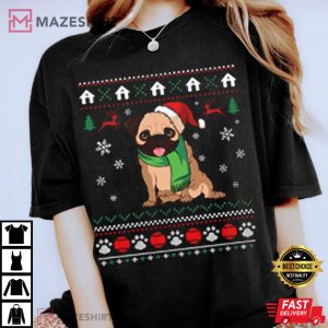 Pug Christmas Xmas Gift For Dog Lover T Shirt 1