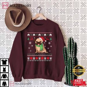 Pug Christmas Xmas Gift For Dog Lover T Shirt 2