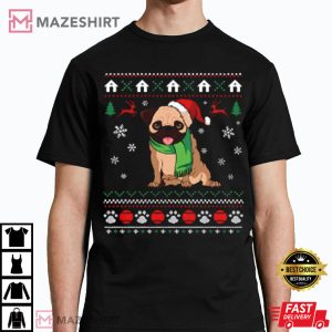 Pug Christmas Xmas Gift For Dog Lover T Shirt 4