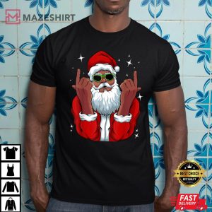 African American Santa Christmas Cool Black Xmas T Shirt 1
