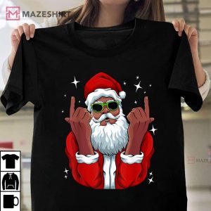 African American Santa Christmas Cool Black Xmas T Shirt 3