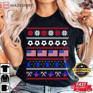 American Flag Soccer America USA Christmas T Shirt 3