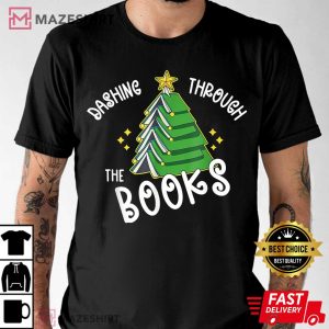 Book Lover Christmas Tree Holiday Reading T Shirt 2