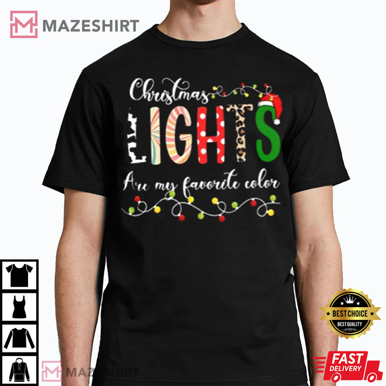 Christmas Lights Are My Favorite Color Leopard Lover Couples Shirts Christmas Lights Are My Favorite Color Leopard Lover Couples Shirts